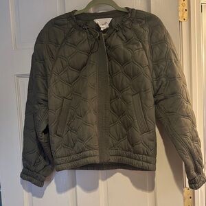 Ba&sh Olive Green quilted Jacket size medium